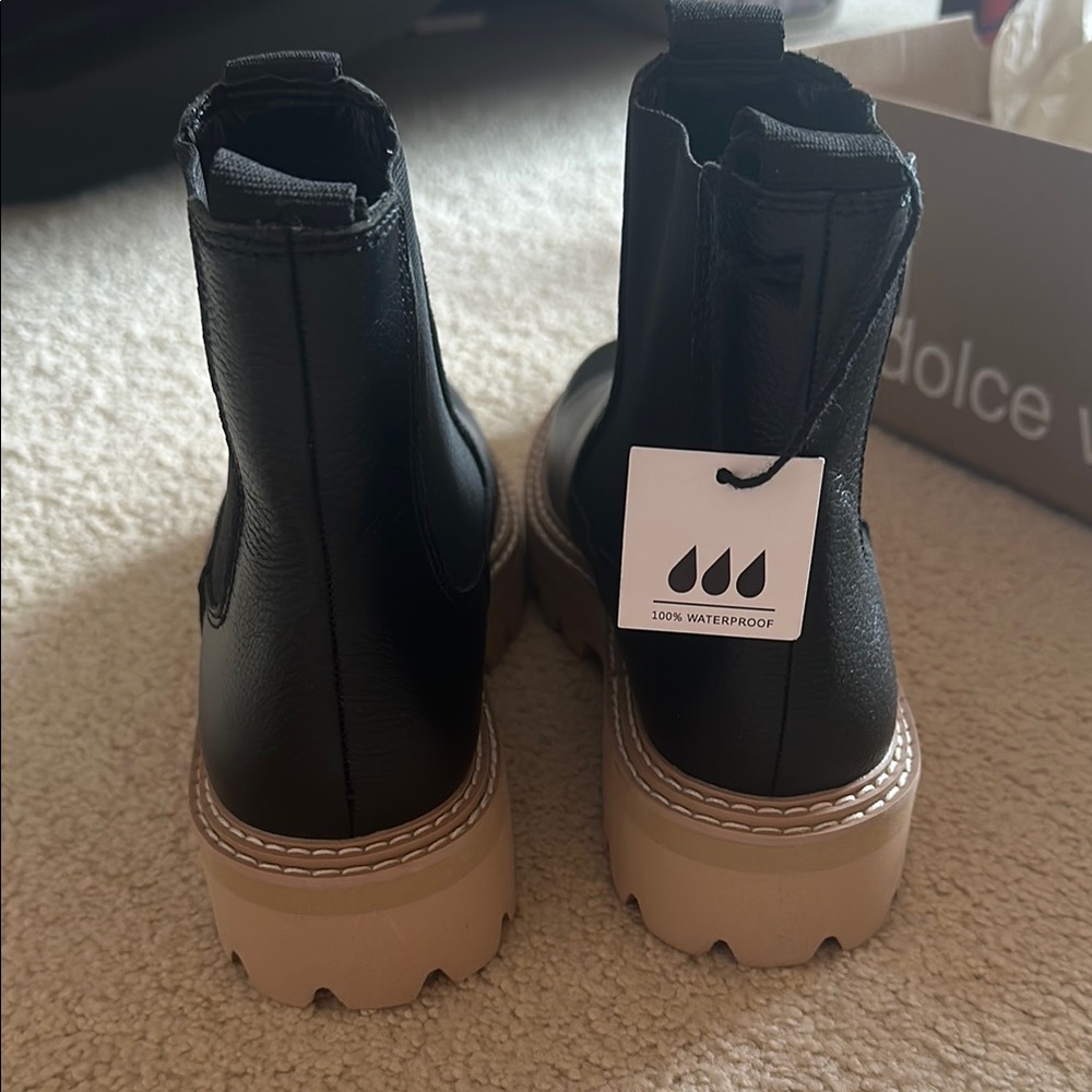 Dolce Vita Moana H20 Onyx Leather Boots - Picture 3 of 6